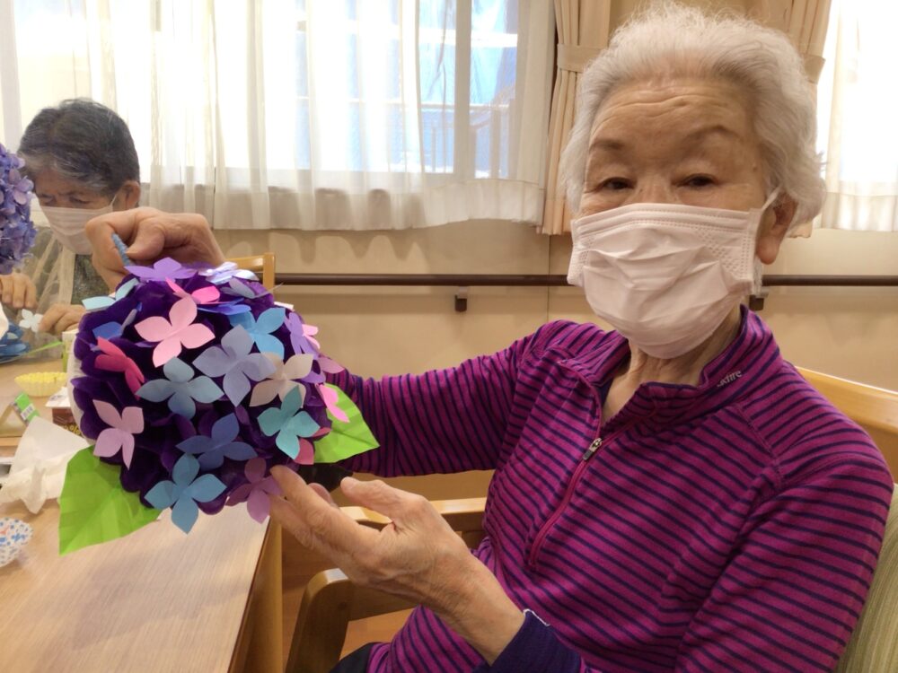 駿東郡長泉町デイサービス_紫陽花尽くしで梅雨を楽しもう