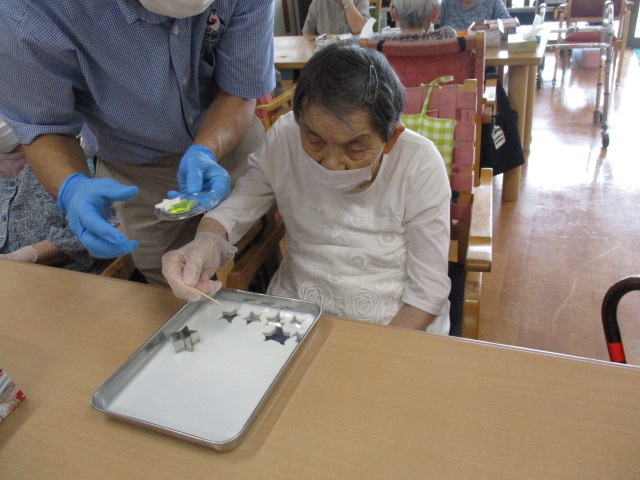 牧之原市デイサービス_七夕ゼリー作り