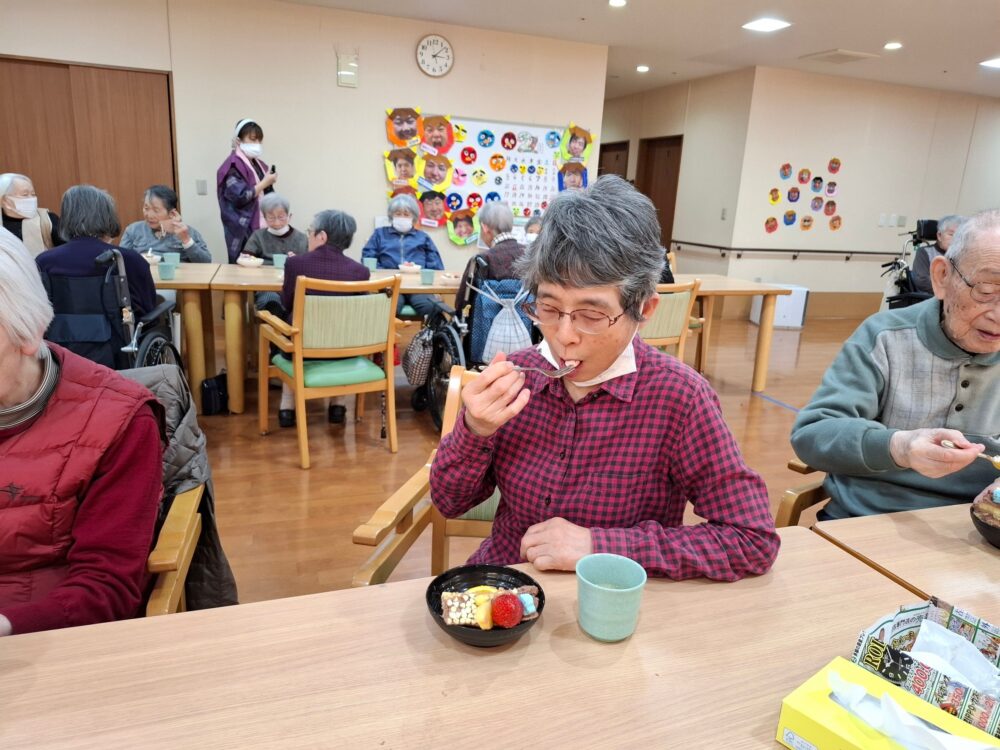 駿東郡長泉町デイサービス_バレンタインイベント鬼もチョコレートが好きらしい