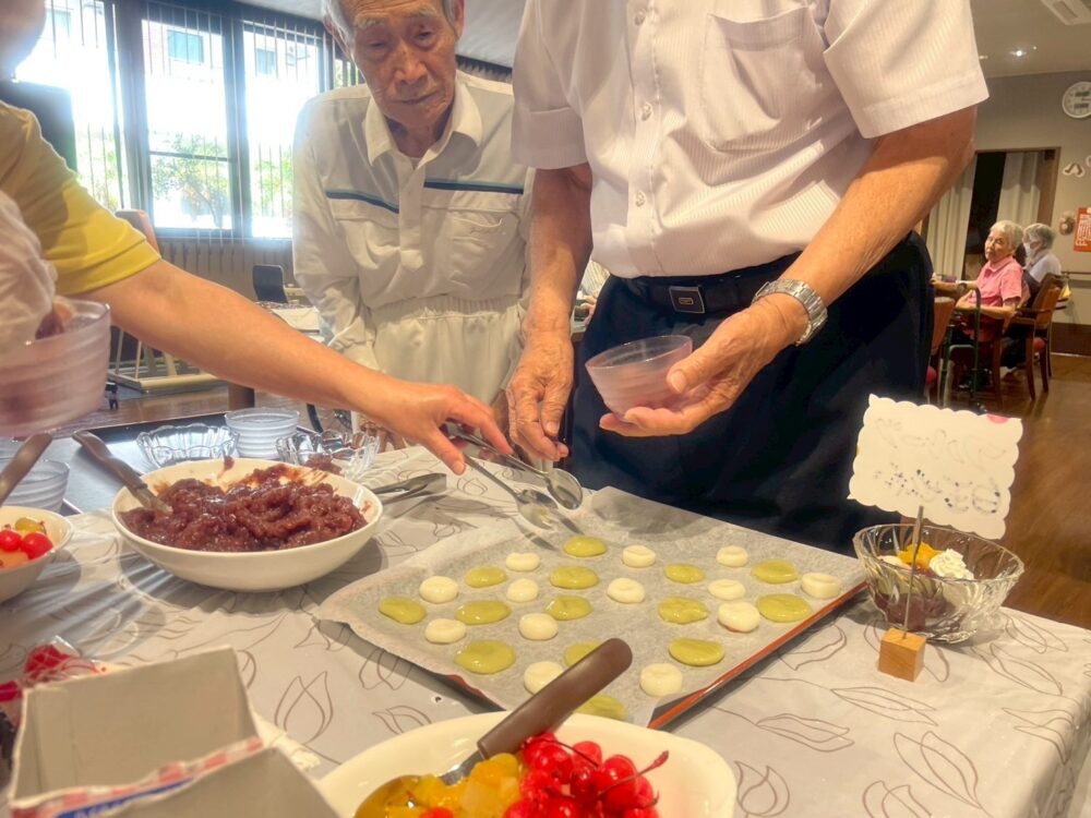 静岡市駿河区デイサービス_フルーツ白玉ぜんざい