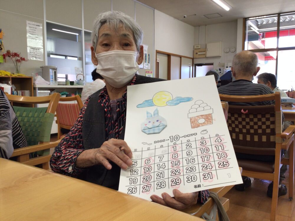 相良デイサービス　工作クラブ　カレンダー作り