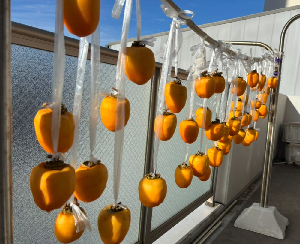 静岡市清水区デイサービス_秋の風物詩干し柿づくり