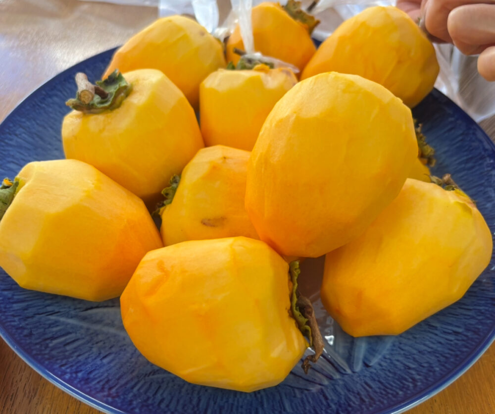 静岡市清水区デイサービス_秋の風物詩干し柿づくり